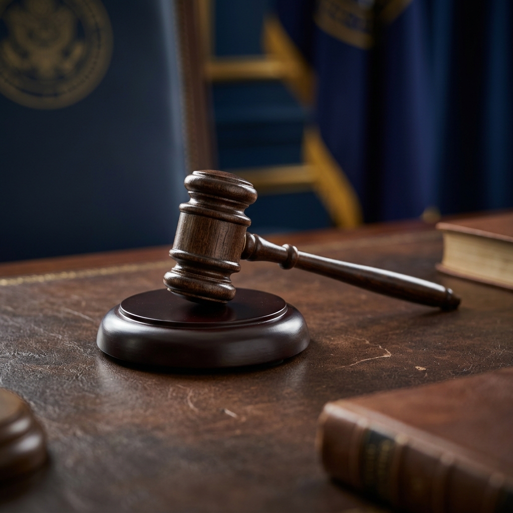 Legal gavel close up